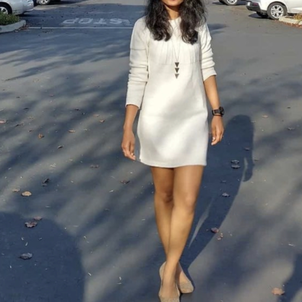 White Sweater Dress - XS